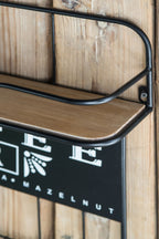 Floating Coffee Bar Shelf with Coffee Pod Holder and Storage Shelf - Black