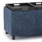 Avalon Upholstered Storage Ottoman with Flip-Over Serving Trays - Multiple Colors