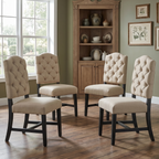 Retro Style Dining Chair Set with Upholstered Seats - TREXM