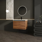 Bathroom Vanity Set with Resin Countertop Sink - Dark Brown