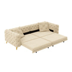 3-In-1 Convertible Sleeper Sofa Set with Deep Seat & Movable Ottoman - White, Beige, Gray
