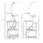 White S-Shaped Plant Stand with 8 Tiers - White
