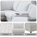 Modular Power Recliner Sectional with Cup Holders and Wireless Charging - Gray