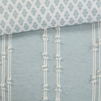 Cotton Jacquard Comforter Set with Reversible Design - Aqua