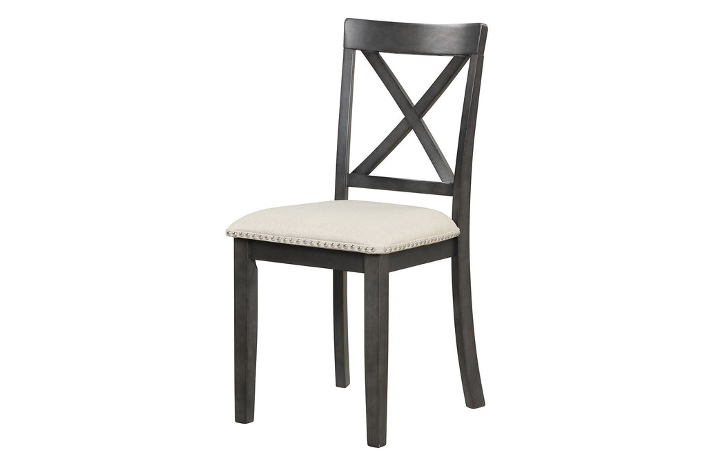 5-Piece Solid Wood Dining Set — White or Dark Gray