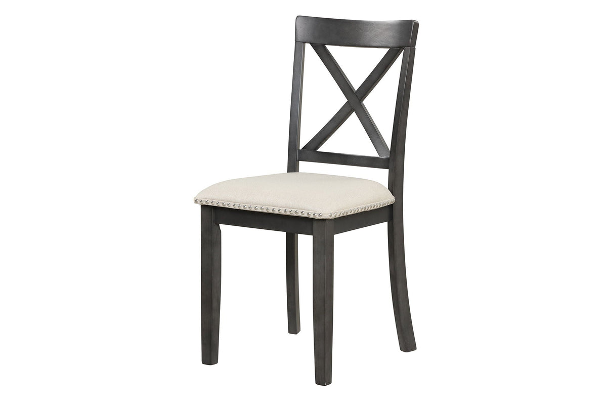 5-Piece Solid Wood Dining Set — White or Dark Gray