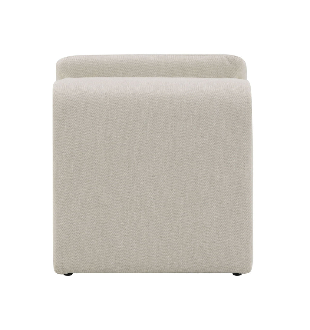 Curved Shape Accent Chair with Premium Fabric Upholstery - Beige or Green