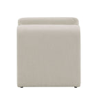 Curved Shape Accent Chair with Premium Fabric Upholstery - Beige or Green