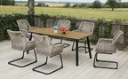 Light Patio Chair with Cushioned Spring Support – Light Brown