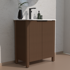 30-Inch Bathroom Vanity with Resin Basin - Brown