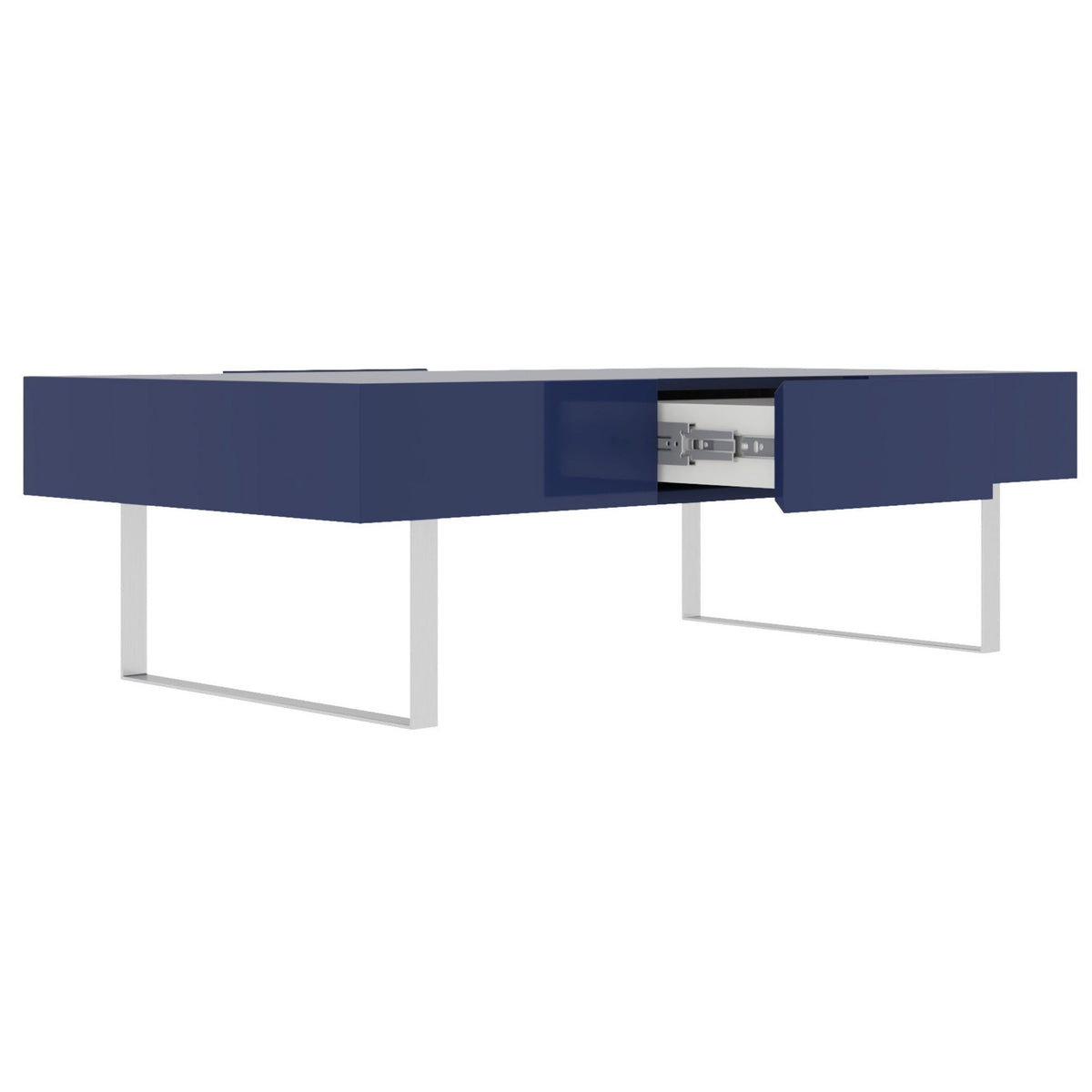 Rectangular Coffee Table with Hidden Storage - Blue or White