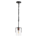 Adjustable Pendant Lighting with Clear Glass Shade - Black or Gold