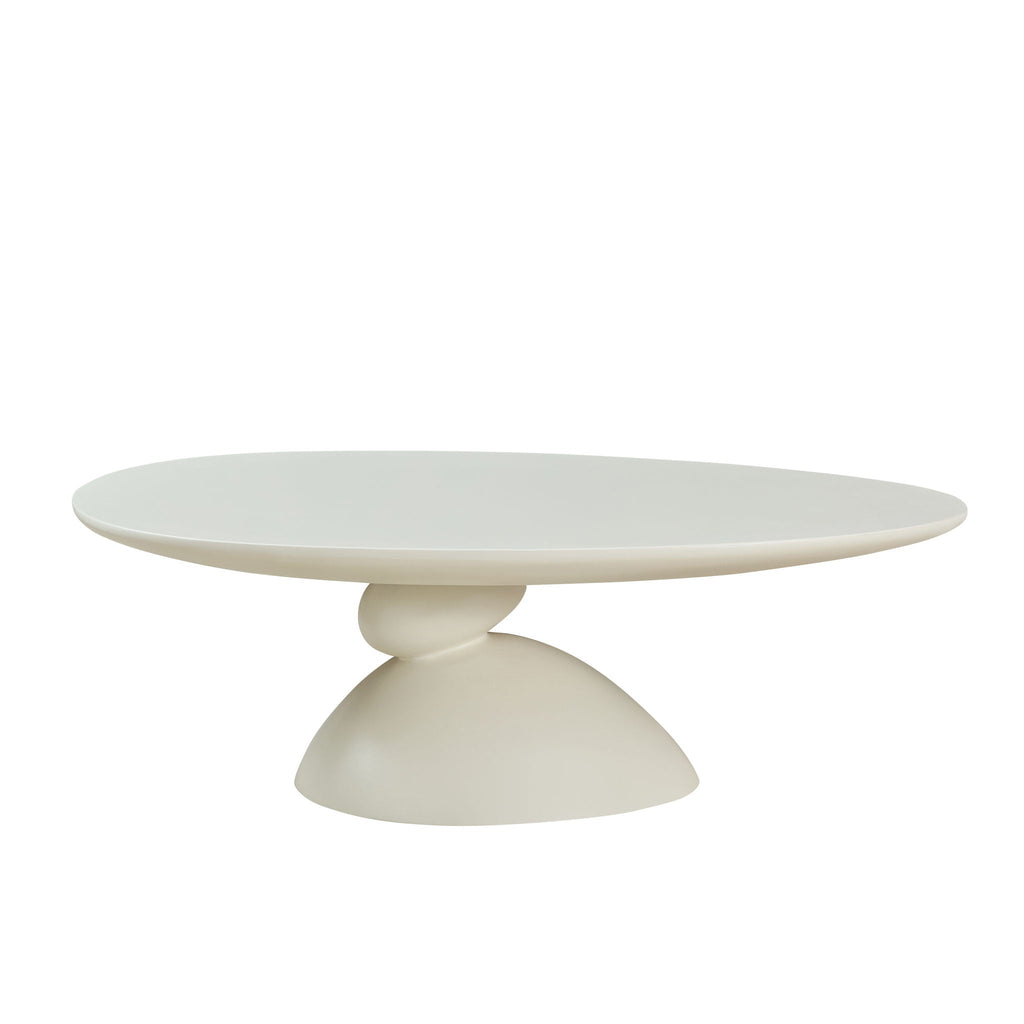 Lucky Stone Shaped Table with Sculptural Base – White, Black, or Gray