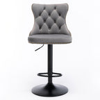Modern Adjustable Swivel Barstools with Tufted Back - Multiple Colors (Set of 2)