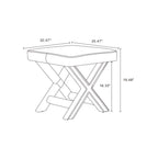 Accent Bench with Piped Cushion and Solid Wood Frame - Multiple Colors