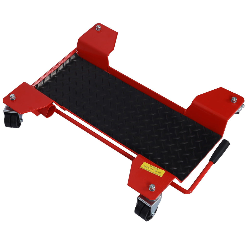 Metal Motorcycle Center Stand Move Dolly with 500 lb Capacity - Red