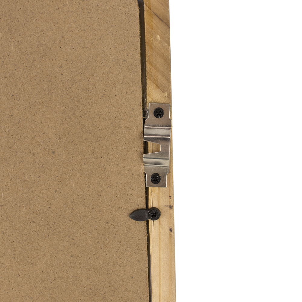 Rectangle Wood Farmhouse Wall Mirror with Reinforced Hanging Hook - Brown