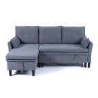 Reversible Chaise Sleeper Sectional Sofa with Storage - Cotton-Linen Upholstery