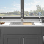 Granite Composite Workstation Undermount Kitchen Sink - Black or White