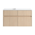 32-Inch Wall-Mounted Bathroom Vanity with Soft Close Doors - White Oak