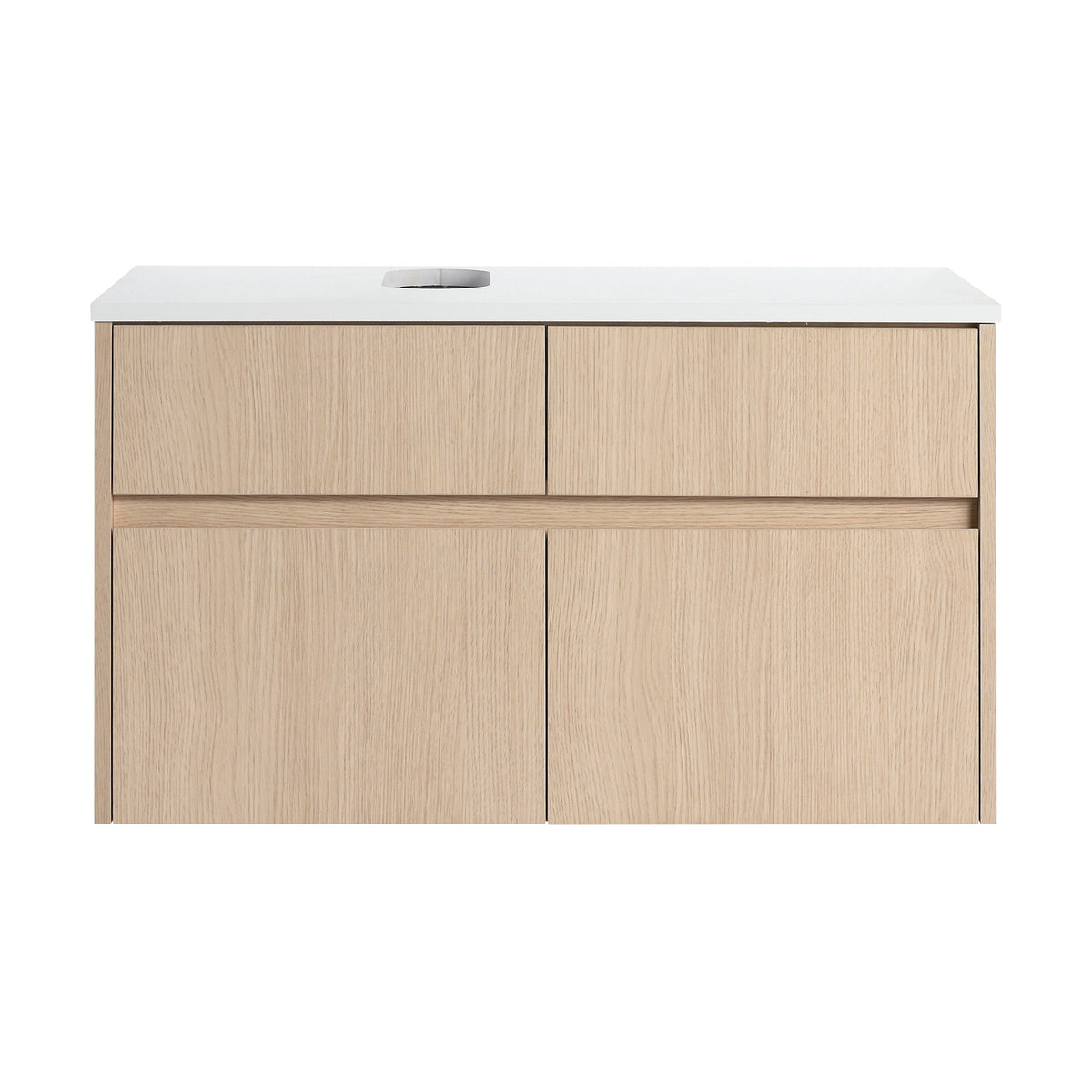 32-Inch Wall-Mounted Bathroom Vanity with Soft Close Doors - White Oak