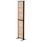 Rustic 3 Panel Room Divider with Metal Frame - Black or Light Brown