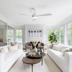 Ceiling Fan with Reversible DC Motor and Remote Control - White or Dark Brown