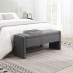 Modern Upholstered Large Bed End Bench with Hidden Storage - Multiple Colors