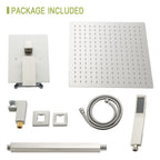 Dual Shower Head 16" Ceiling Mount Shower System with Pressure-Balanced Valve - Gray
