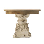 Wood Cake Stand With Magnesium Base - Cream / Brown