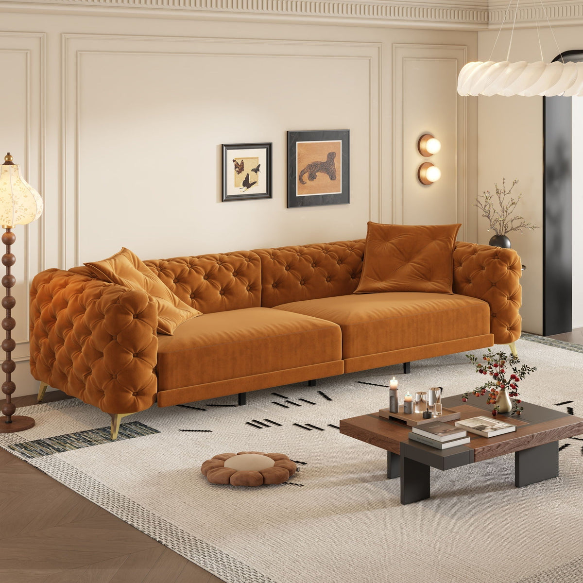 Convertible 3-in-1 Sleeper Sofa Set with Movable Ottoman - Multiple Colors
