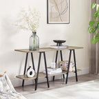 Modern Console Table with Carbon Steel Legs - Gray, White, Black