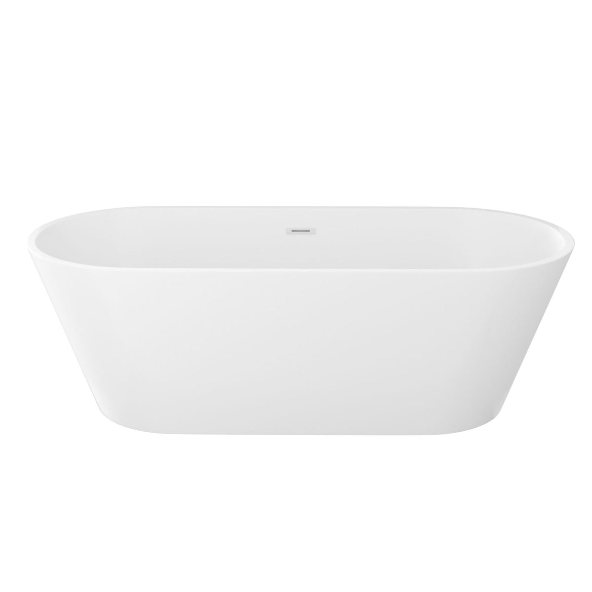 Gloss Freestanding Soaking Bathtub with Overflow and Drain - White