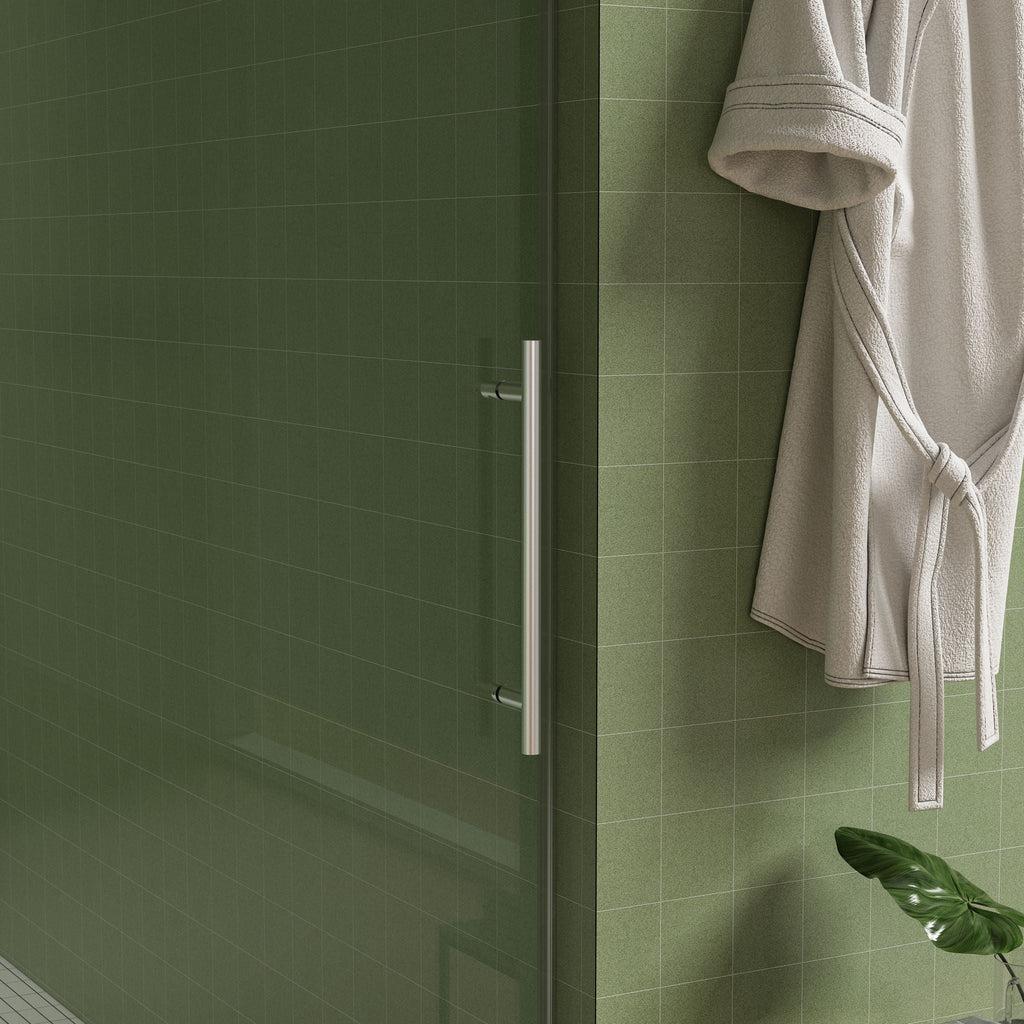 Pearl Silver Sliding Frameless Shower Door with Easy Clean Tempered Glass