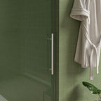 Pearl Silver Sliding Frameless Shower Door with Easy Clean Tempered Glass