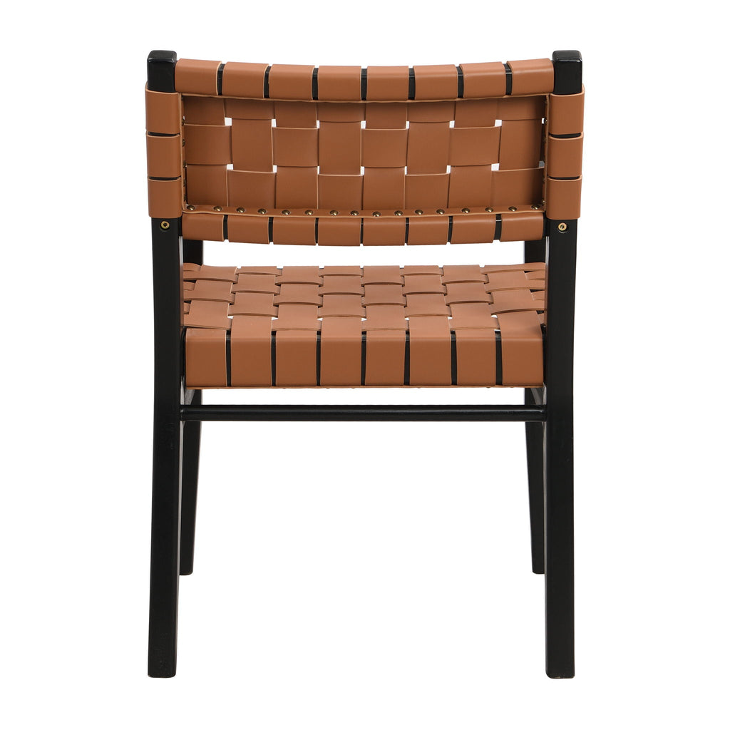 Modern Upholstered Dining Chair with Ergonomic Comfort - Black or Light Brown