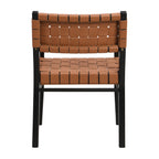 Modern Upholstered Dining Chair with Ergonomic Comfort - Black or Light Brown