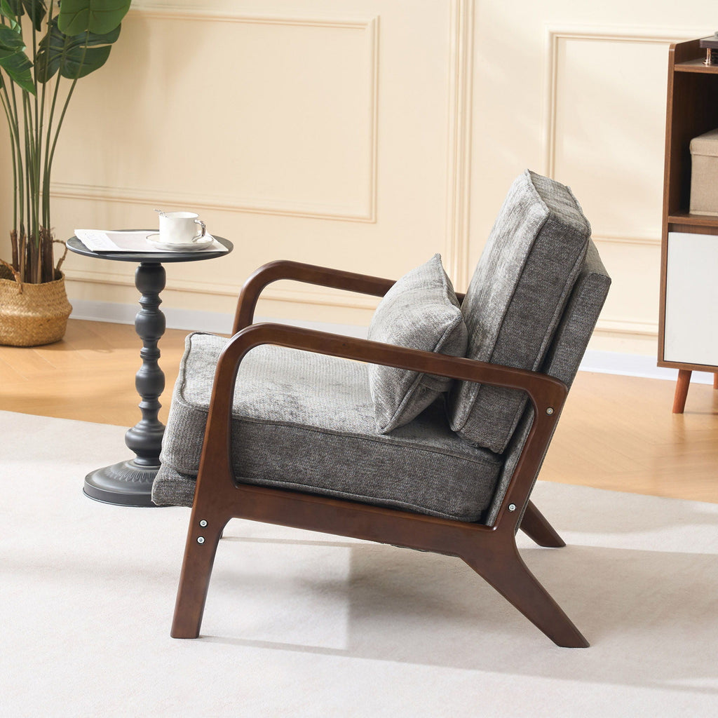 Upholstered Living Room Chair with Curved Armrests - Choice of Color