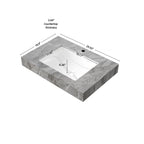 30" Bathroom Sink with Sintered Stone Countertop - Light Gray