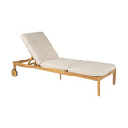 Riviera Outdoor Chaise Lounge with Wheels, Acacia Wood Frame - Natural (Set of 2)