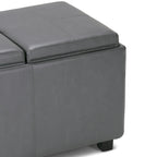 Avalon Upholstered Storage Ottoman with Flip-Over Serving Trays - Multiple Colors