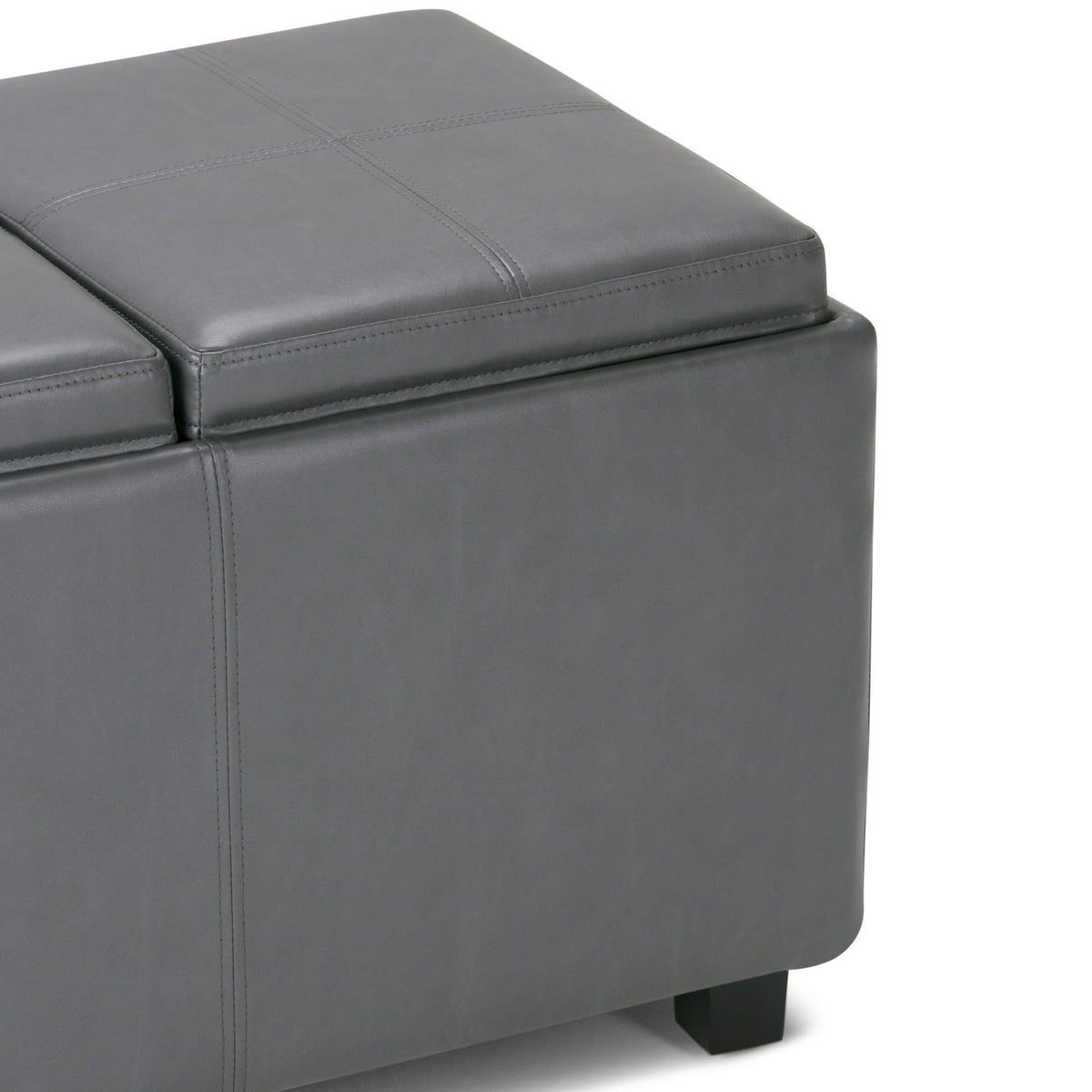Avalon Upholstered Storage Ottoman with Flip-Over Serving Trays - Multiple Colors