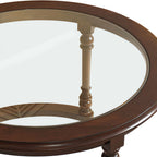 Modern Nesting Coffee Table Set with Glass Top - Dark Brown or Black