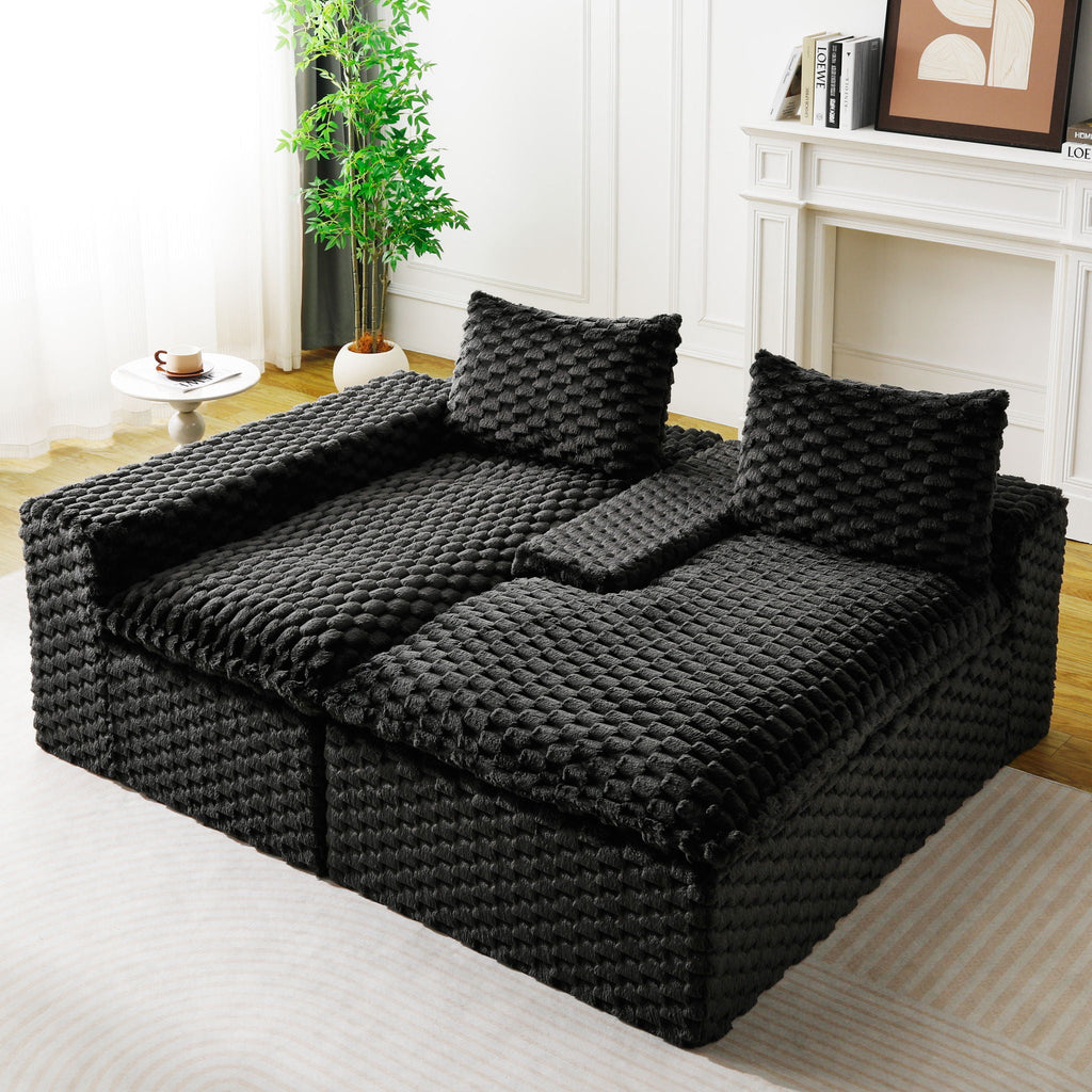Convertible Modular Sectional Sofa with Twin Seat and Chaise - Multiple Colors