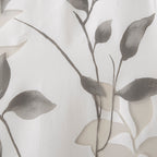 Burnout Printed Curtain Panel with Semi-Sheer Botanical Design - Grey