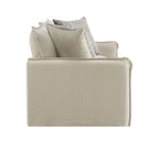 Pattern Fabric 3 Piece Living Room Set with Feather Down Cushions - Beige Yakety Yak Sand