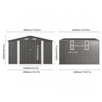 Outdoor Storage Shed with Lockable Doors - Dark Gray