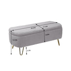 Faux Fur Storage Ottoman Bench with Padded Upholstery - Multiple Colors
