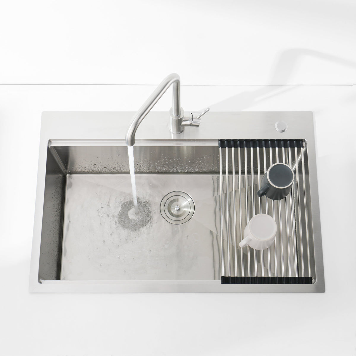 Stainless Steel Kitchen Sink with Single Bowl - Brushed