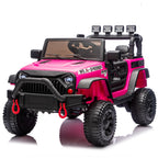 24V Kids Ride-On Car with Remote Control and Bluetooth - Rose Pink